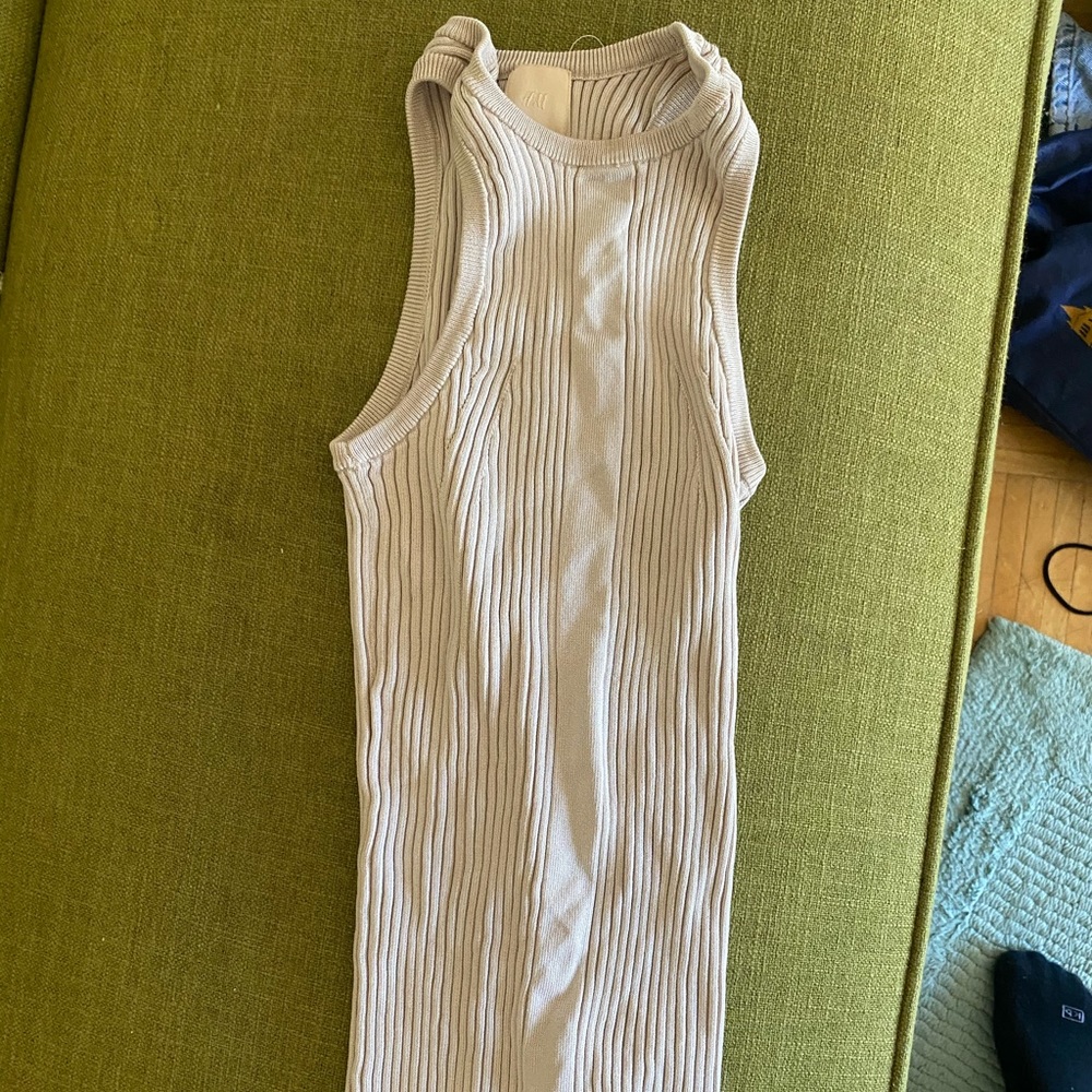 Stretchy nude tank top